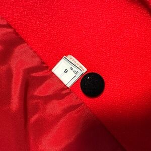 30 yr old Rothschild red peacoat 6T. Has one small hole in arm. Comes with bre